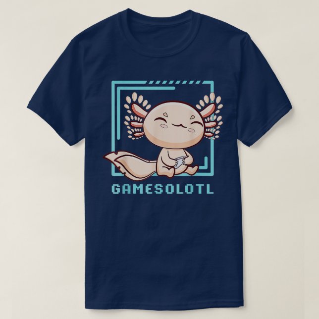 Axolotl Fish Playing Video Games Lizard Gamesolotl T-Shirt (Design vorne)