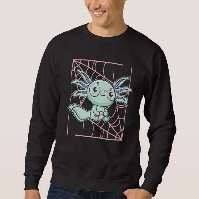 Axolotl Fish Playing Video Games Niedlich Gamesolo Sweatshirt (Vorderseite)