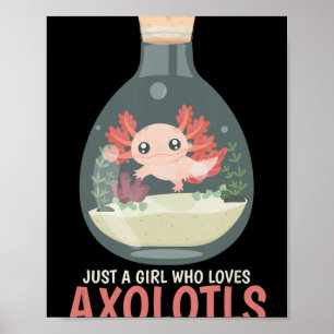 Axolotl Fish Tank Axolotl Fragen Niedlich Anime Ki Poster
