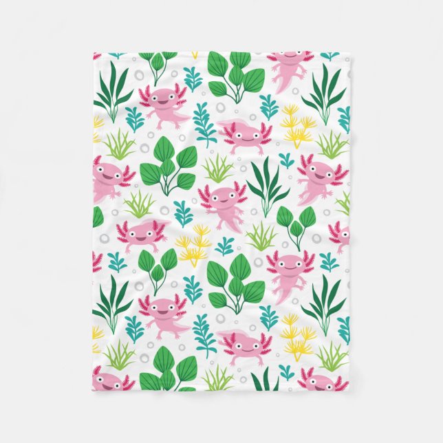 Axolotl Fleecedecke (Vorderseite)