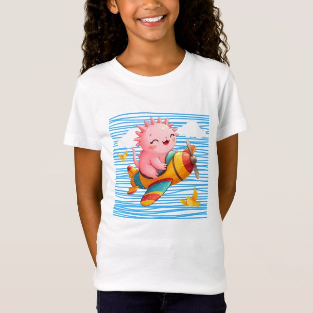 Axolotl Flugzeug T-Shirt (Vorderseite)