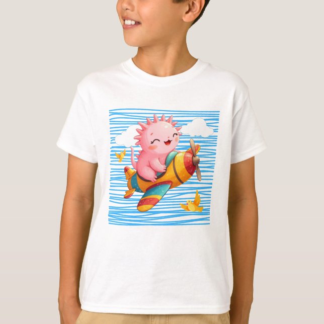 Axolotl Flugzeug T-Shirt (Vorderseite)