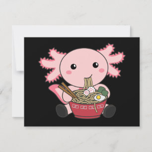 Axolotl Food Ramen Japanese Food Kawaii Animals Po Mitteilungskarte
