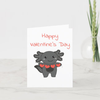 Axolotl For Valentine's Day Cute Animals With Feiertagskarte
