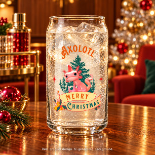 Axolotl Frohe Weihnachten Süße Santa-Mütze Dosenglas