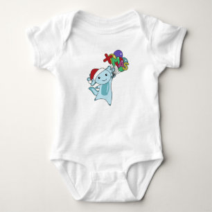 Axolotl Frohe Weihnachts Wintertiere Axolotl Bab Baby Strampler
