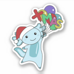 Axolotl Frohe Weihnachts Wintertiere Axolotl Sti Aufkleber