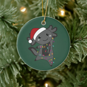 Axolotl Frohe Weihnachts Wintertiere Axolotls Ba Keramik Ornament