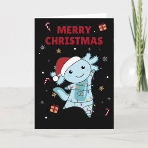 Axolotl Frohe Weihnachts Wintertiere Axolotls Ca Karte