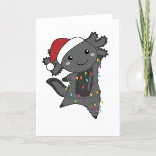 Axolotl Frohe Weihnachts Wintertiere Axolotls Feiertagskarte