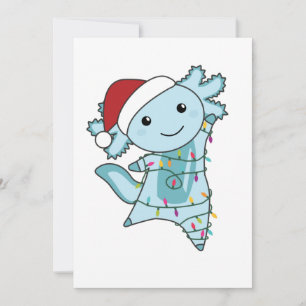 Axolotl Frohe Weihnachts Wintertiere Axolotls Feiertagskarte