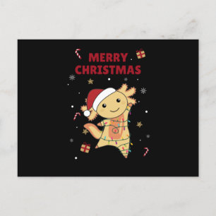 Axolotl Frohe Weihnachts Wintertiere Axolotls Postkarte
