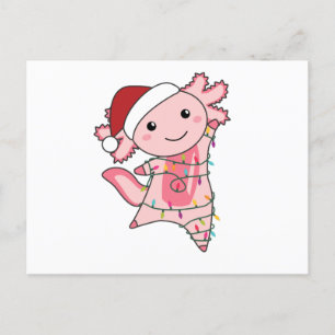 Axolotl Frohe Weihnachts Wintertiere Axolotls Postkarte