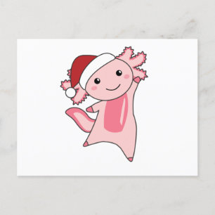 Axolotl Frohe Weihnachts Wintertiere Axolotls Postkarte