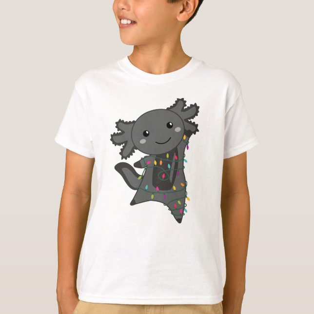 Axolotl Frohe Weihnachts Wintertiere Axolotls T-Shirt (Vorderseite)