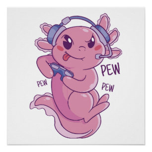 Axolotl-Gamer-Challenge-Blast Poster