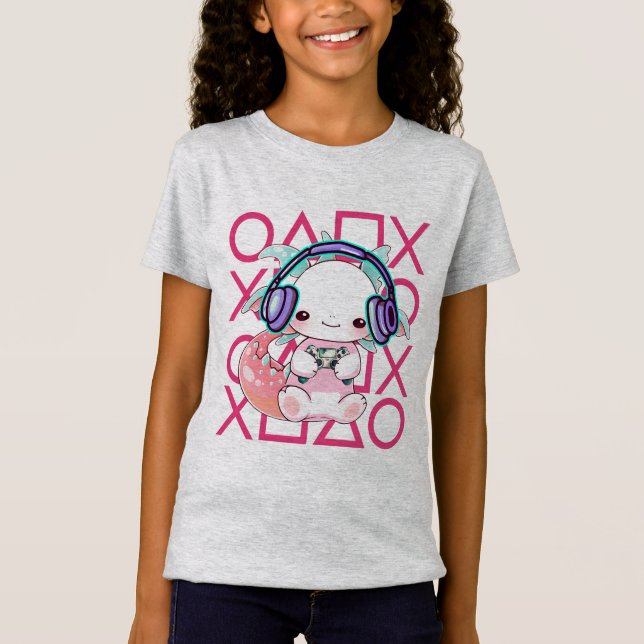 Axolotl Gamer - Gamer Girl T-Shirt (Vorderseite)