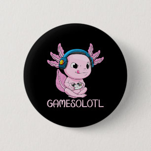 Axolotl Gamer Gamesolotl Kawaii Gaming für Jungen Button