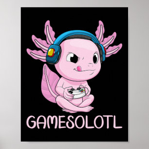 Axolotl Gamer Gamesolotl Kawaii Gaming für Jungen Poster