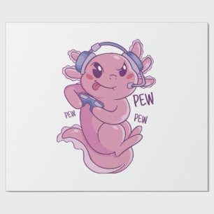 Axolotl-Gamer-Herausforderungssprengung Geschenkpapier