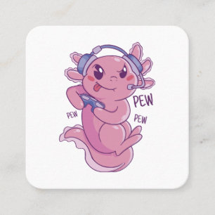 Axolotl-Gamer-Herausforderungssprengung Quadratische Visitenkarte