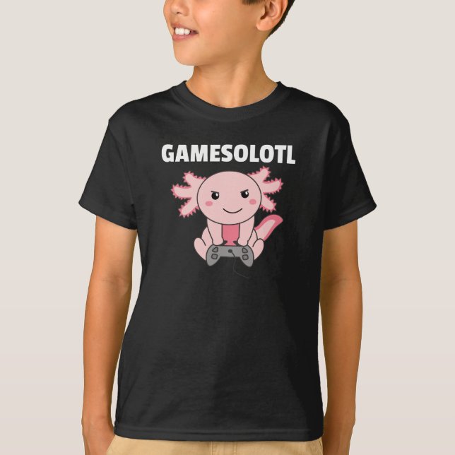 Axolotl Gamesolotl Niedlicher Tiere für Gamer T-Shirt (Vorderseite)