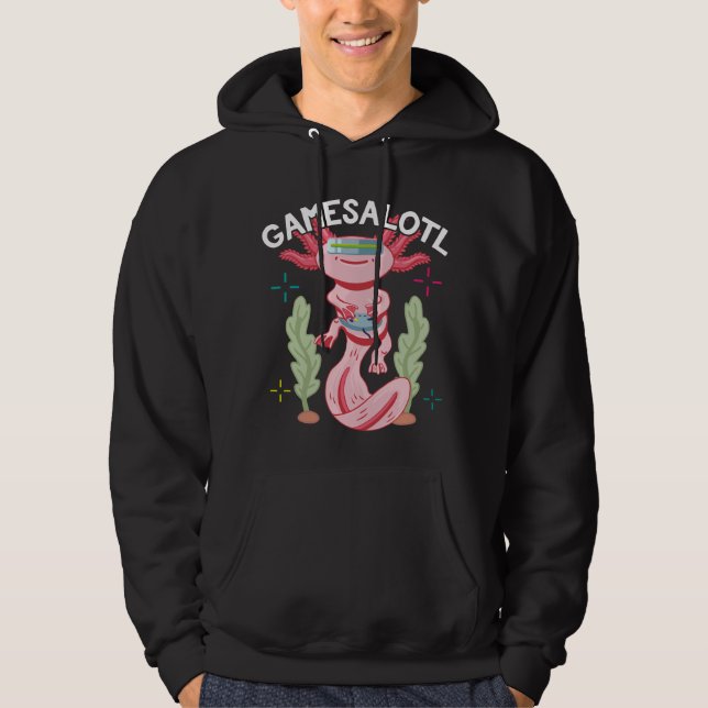 Axolotl Gaming Gamesalotl Kawaii Hoodie (Vorderseite)