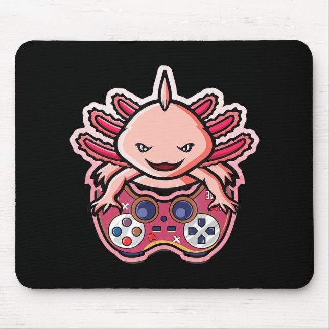 Axolotl Gaming Kids Boys Girls Anime Video Game Ga Mousepad (Vorne)