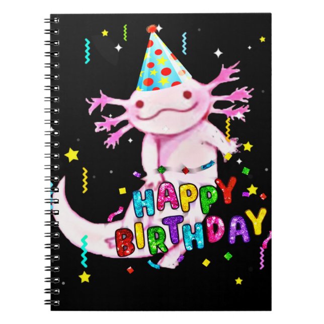 Axolotl Geburtstag Notizblock (Vorderseite)