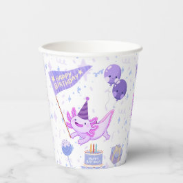Axolotl-Geburtstag Pappbecher