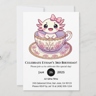 Axolotl-Geburtstag zur Teezeit Einladung