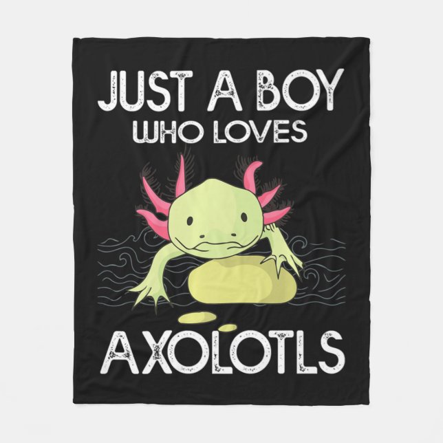 Axolotl Gift Anime Japanisch nur ein Junge, der ei Fleecedecke (Vorderseite)