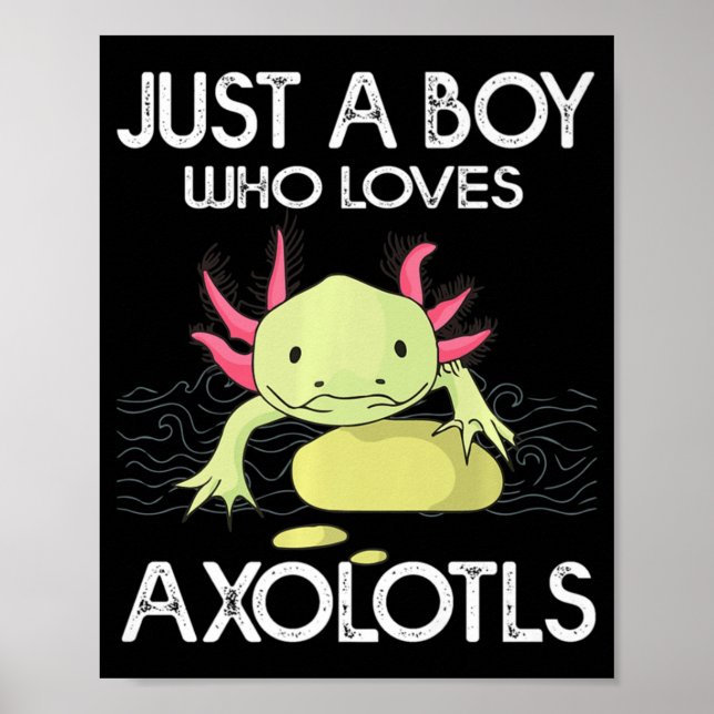 Axolotl Gift Anime Japanisch nur ein Junge, der ei Poster (Vorne)