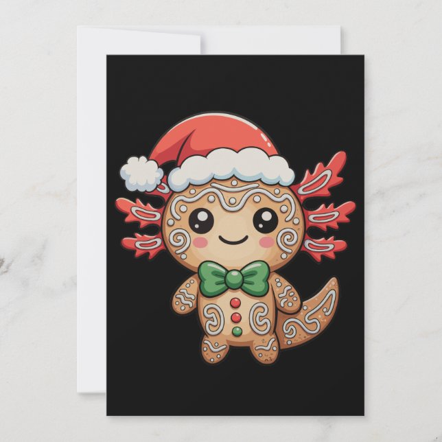 Axolotl Gingerbrot WeihnachtsWeihnachtsWeihnachtsl Feiertagskarte (Vorderseite)