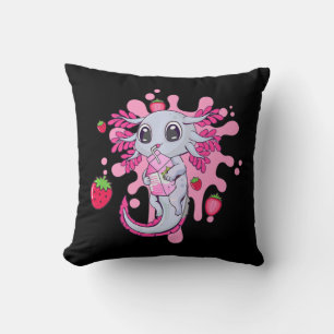 Axolotl Girl Strawberry Milk Shake Kawaii Japanisc Kissen