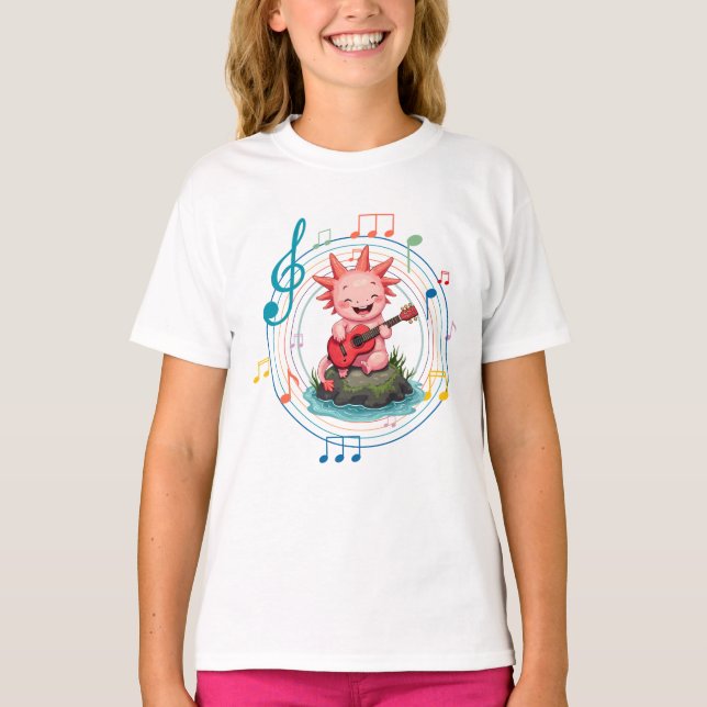 Axolotl Gitarre T-Shirt (Vorderseite)