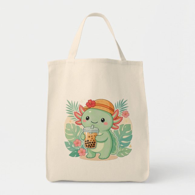 Axolotl grüne Tragetaschen (Vorne)