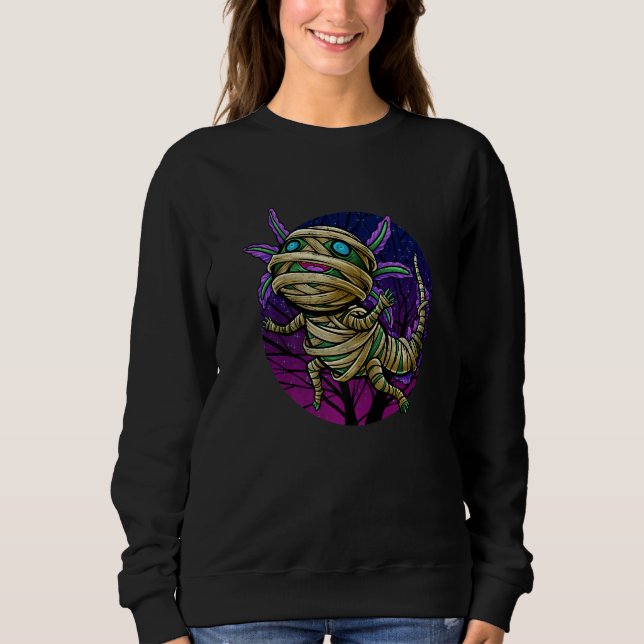 Axolotl Halloween Mummy All Hallows Eve Costume Sweatshirt (Vorderseite)