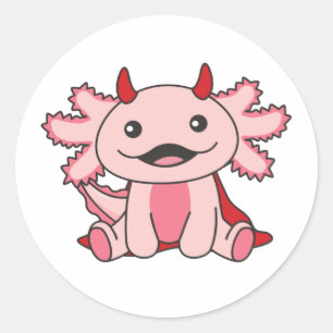 Axolotl Halloween Niedlich Devil Kids Hexen Kostüm Runder Aufkleber