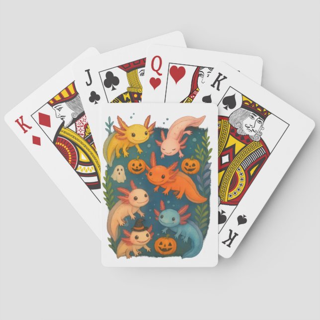 Axolotl Halloween Spielkarten (Rückseite)