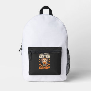 Axolotl Halloween Süßigkeiten Tausch Vektor Design Bedruckter Rucksack