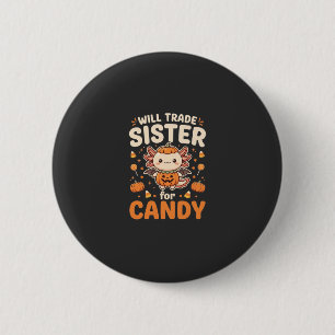 Axolotl Halloween Süßigkeiten Tausch Vektor Design Button