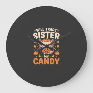 Axolotl Halloween Süßigkeiten Tausch Vektor Design Große Wanduhr