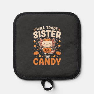 Axolotl Halloween Süßigkeiten Tausch Vektor Design Topflappen