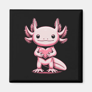 Axolotl hält Valentinstag-Herz Cute Valenti Magnet