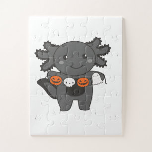 Axolotl Happy Halloween Pumpkin Bat Kostüm Puzzle
