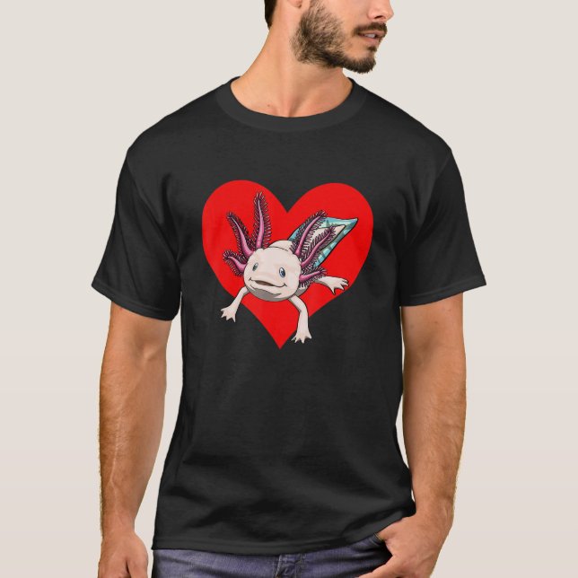 Axolotl Heart Animal Women Mexic Fish Amphibia T-Shirt (Vorderseite)