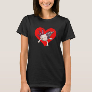 Axolotl Heart Animal Women Mexican Fish Amphibien T-Shirt