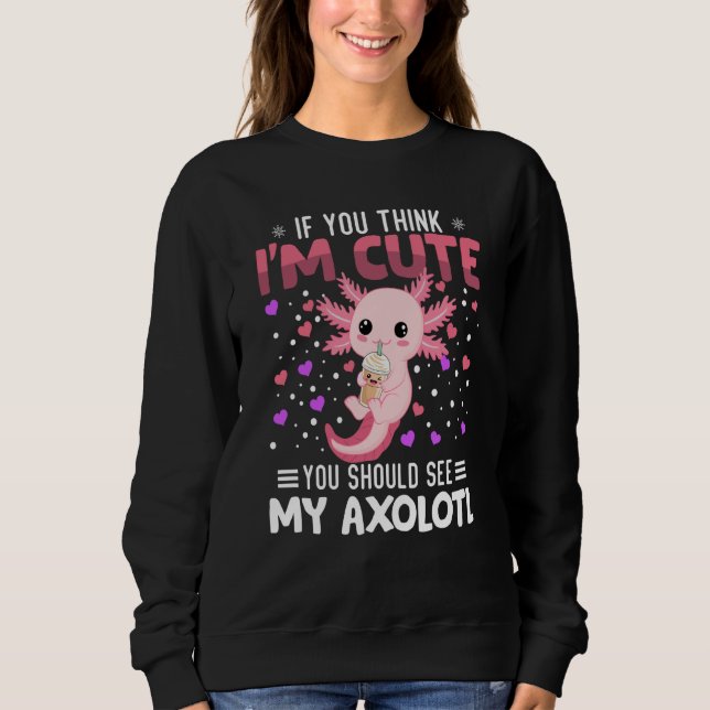 Axolotl Heart Valentine's Day Animal For Womens Ki Sweatshirt (Vorderseite)