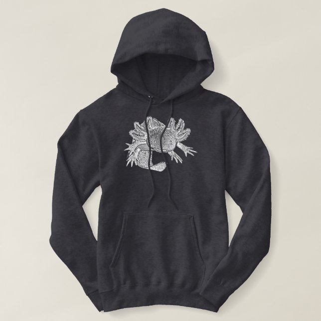 Axolotl Hoodie - WEISS (Design vorne)